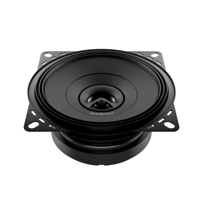 AUDISON APX 4 Coaxial Speaker: Experience superior audio with the concentric coaxial tweeter design, delivering a consistent in-phase response for optimal sound quality. The exclusive shallow Triple Wave profile of the 4³ cone surround ensures maximum excursion linearity, enhancing overall performance.