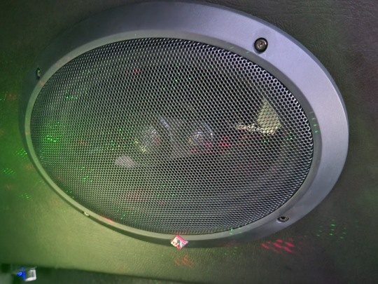 Close up of the Rockford Fosgate P1694 with speaker grille.