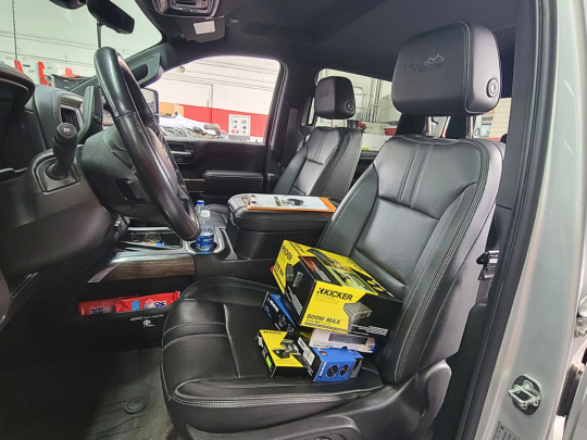 Stereo equipment to be used on this Chevy Silverado.