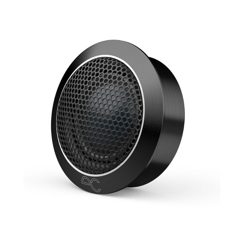 Left-facing view of AudioControl PNW-1 silk dome tweeter.