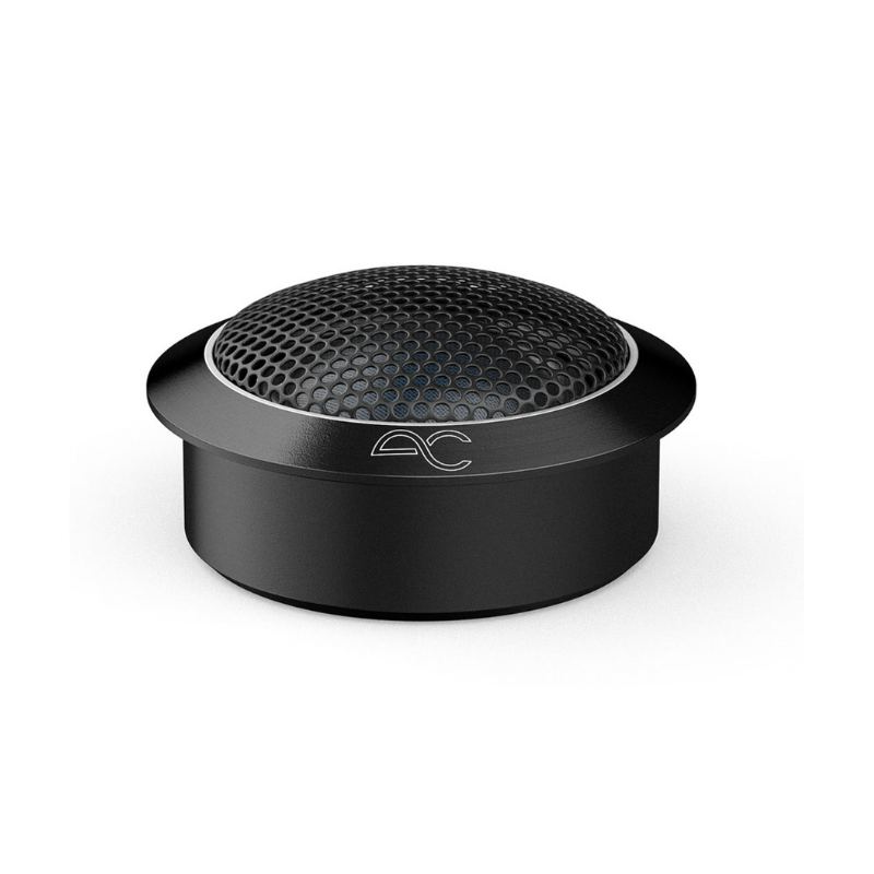 AudioControl PNW-1 tweeter angled upward to show grille and housing.