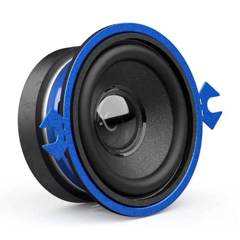 Right side view of AudioControl PNW-275 2.75″ midrange speaker with detailed surround.