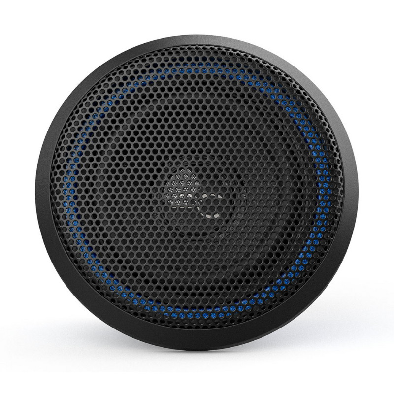 Front view of AudioControl PNW-275 2.75″ speaker with protective grille attached.