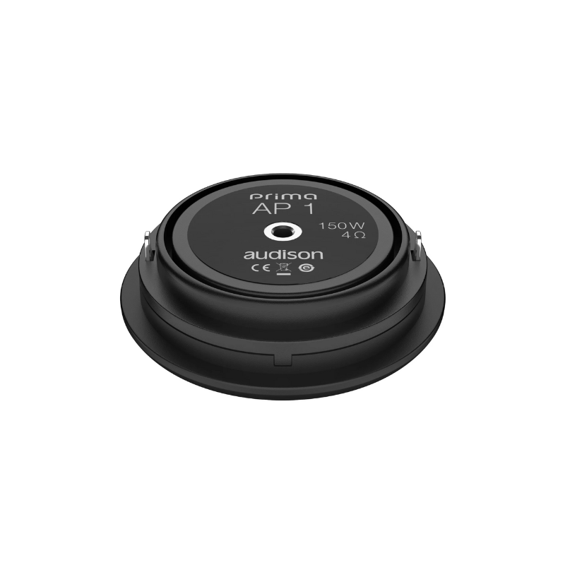 Bottom view of Audison Prima AP 1 tweeter showing connector terminals.