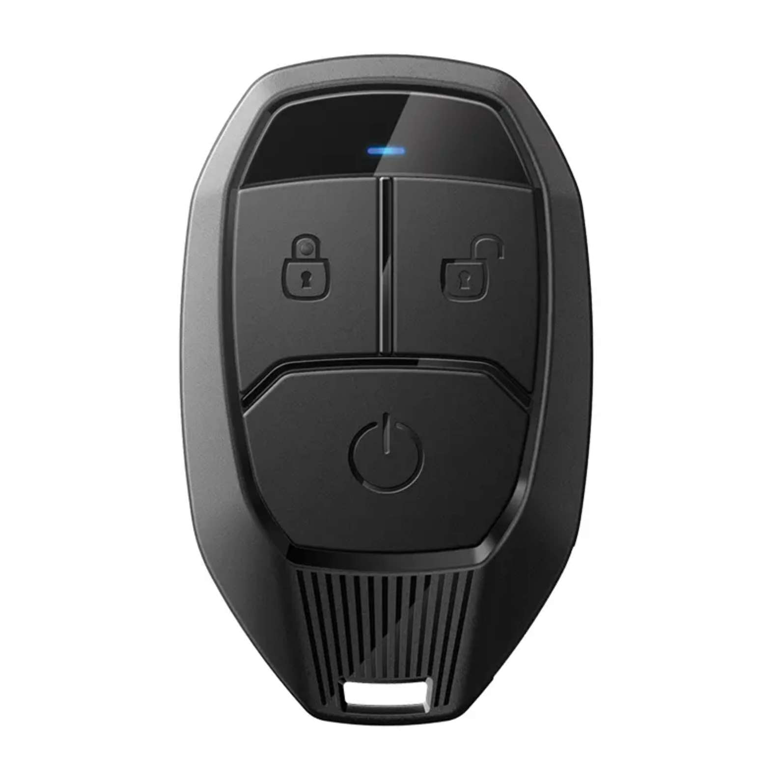 Front-facing view of the Compustar 1WG18 remote fob showing button layout and branding.