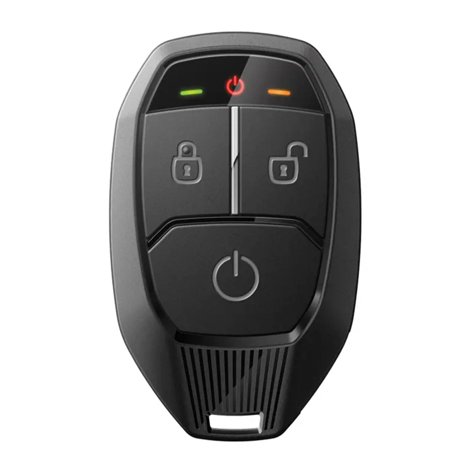 Front-facing Compustar Pro 2WG18 remote start fob showing button icons and signal indicators.
