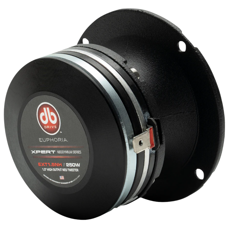 Backside right tilt showcasing connections on DB Drive EXT1.5NH horn tweeter