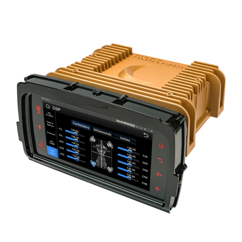 Front view of Diamond Audio MSHD14 Harley Davidson digital media receiver.