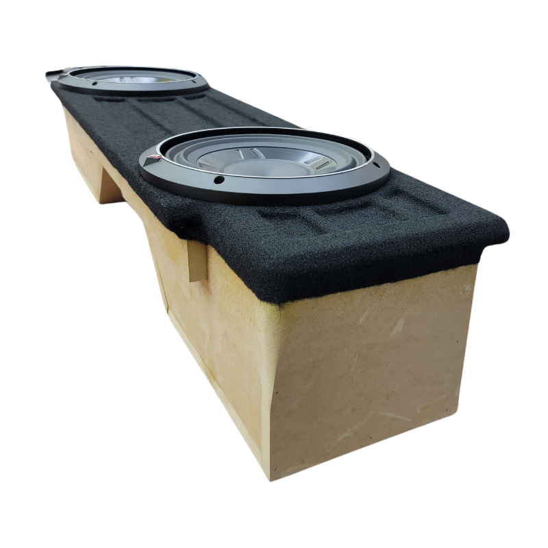 Custom-fit Ford Maverick subwoofer enclosure with deep bass performance