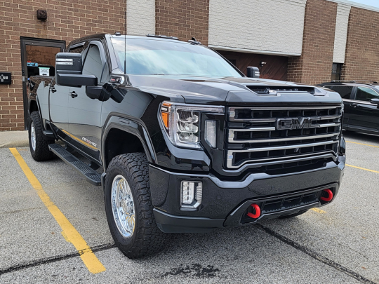 Completed GMC Sierra stereo installation in Mentor OH.