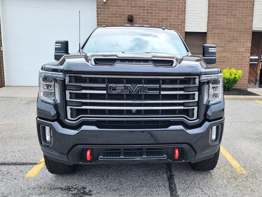 GMC Sierra front view stereo upgrade.
