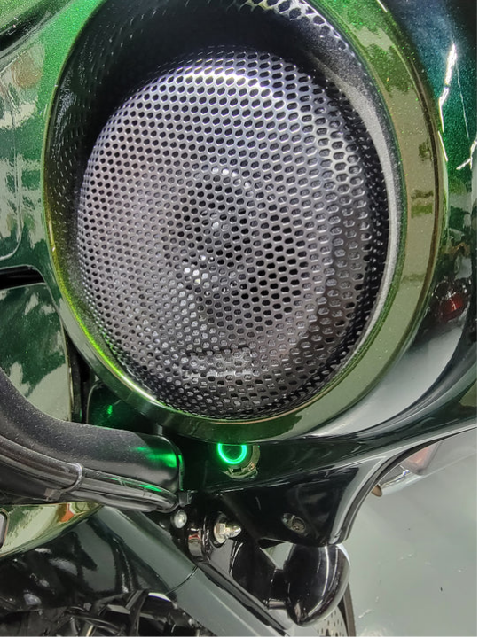 hertz spl show speakers in the fairing of this harley davidson