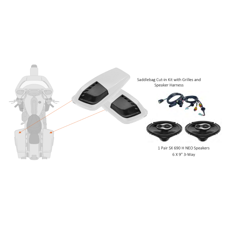 Hertz HD24H 6x9 Harley Saddlebag with Speakers Kit | 2024+ Touring Hertz HD24H 6x9 Harley Saddlebag with Speakers Kit | 2024+ Touring