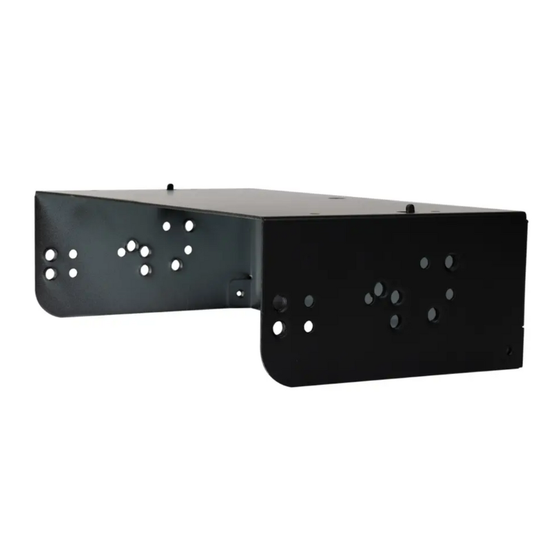 Jensen CAR140MW metal mounting cage insert for secure installation in single or double-DIN dashboards.