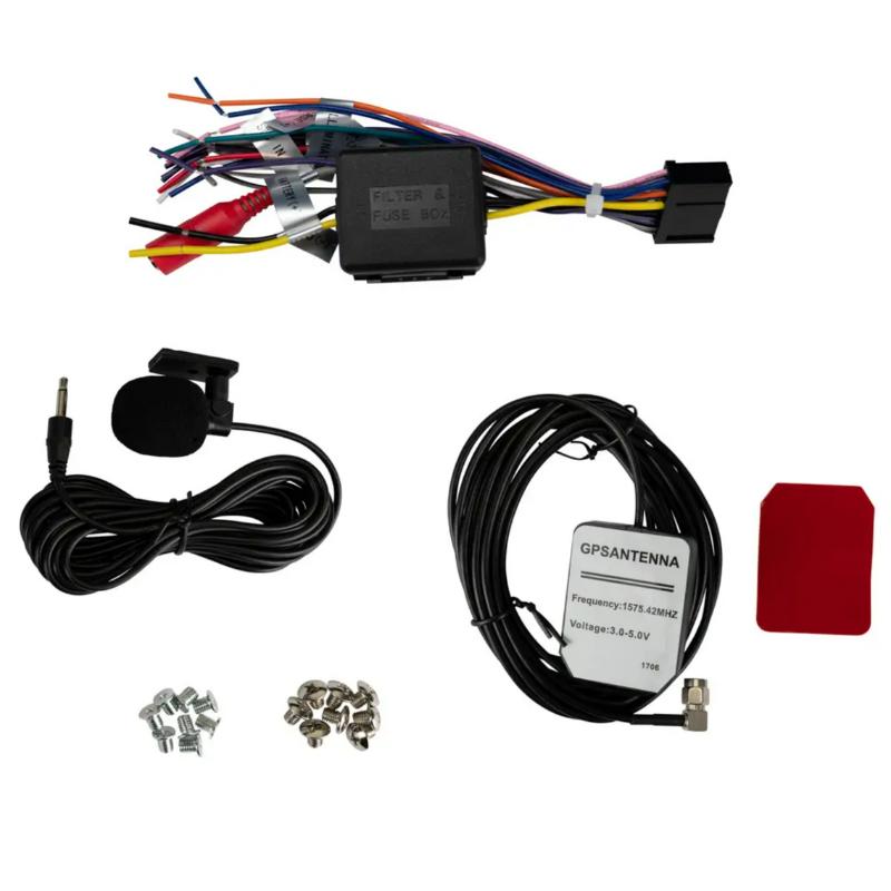 Jensen CAR140MW complete wiring harness kit with connectors for vehicle integration.