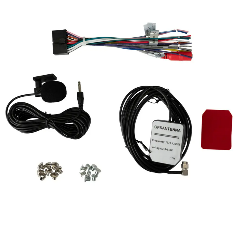  Jensen CAR723W-CAM wiring harness kit with connectors for vehicle integration.
