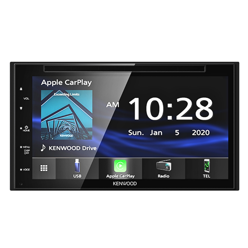 Kenwood DDX5707S front panel with touchscreen and disc slot.