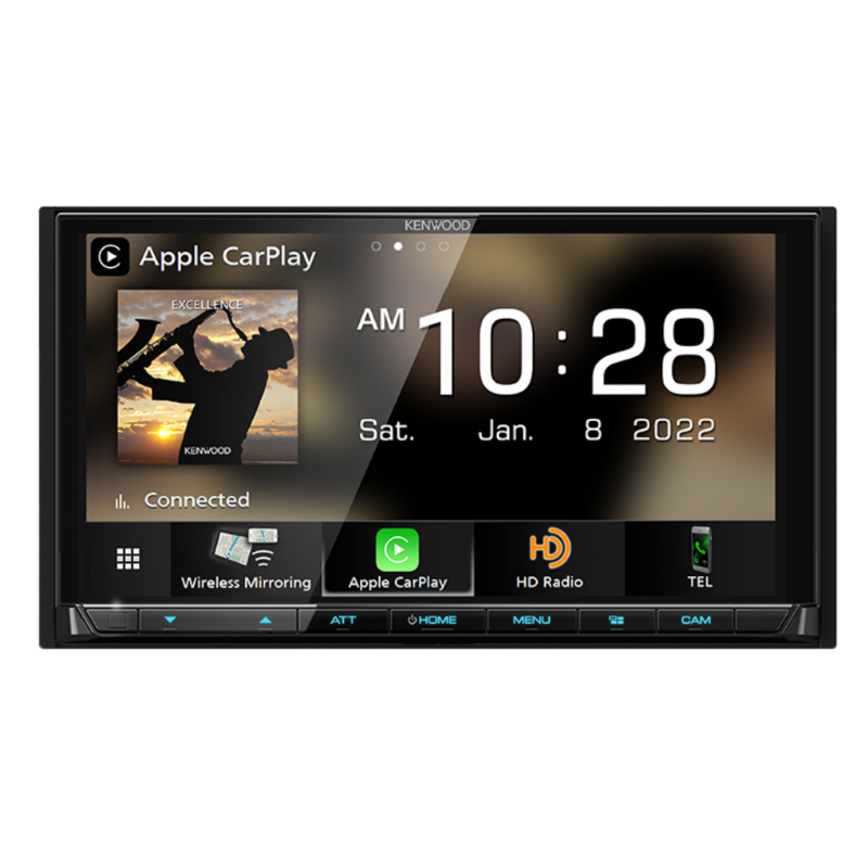 Clean front shot with no physical buttons, highlighting glass display.