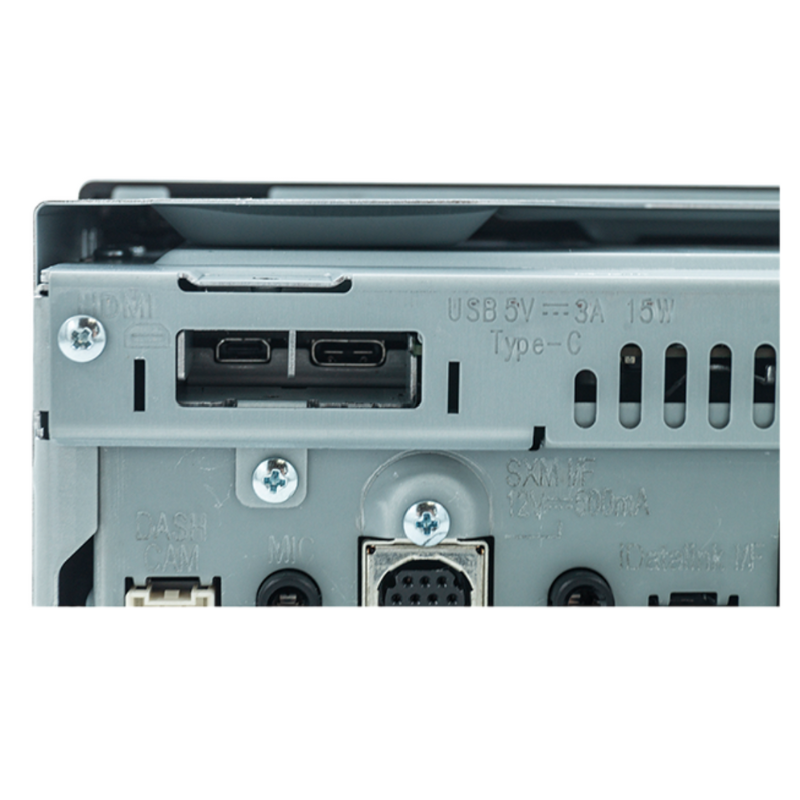 Rear panel showing RCA outputs, USB, HDMI, and camera inputs.