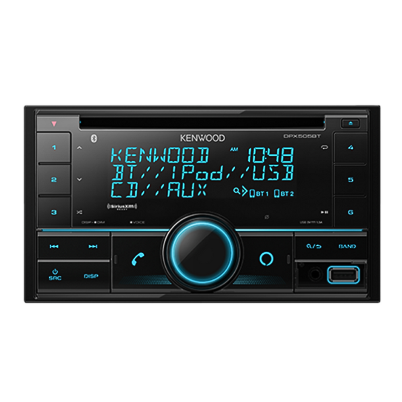 Kenwood DPX505BT front pan.el showing display and control layout
