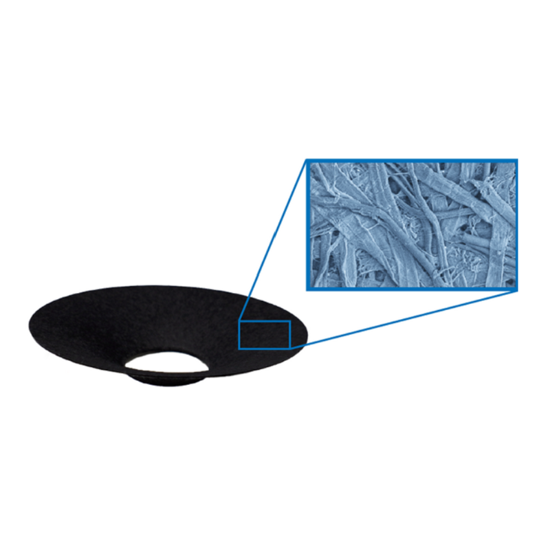 Detail image of polypropylene cone material used in KFC-X3C woofer for clear midrange sound.