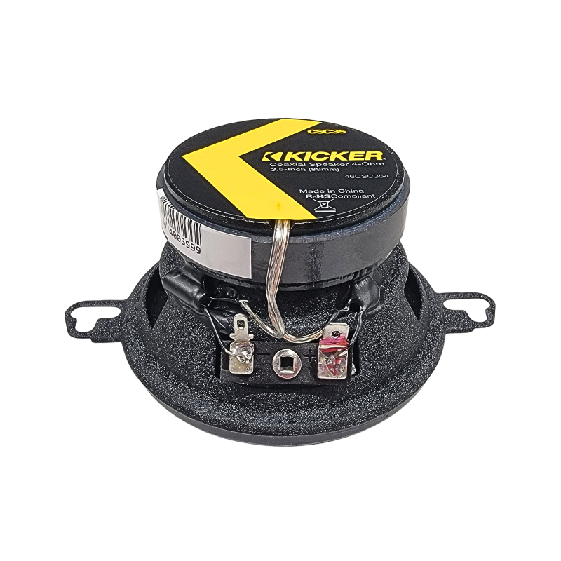 Kicker CSC35 coaxial speakers backside showing magnet.