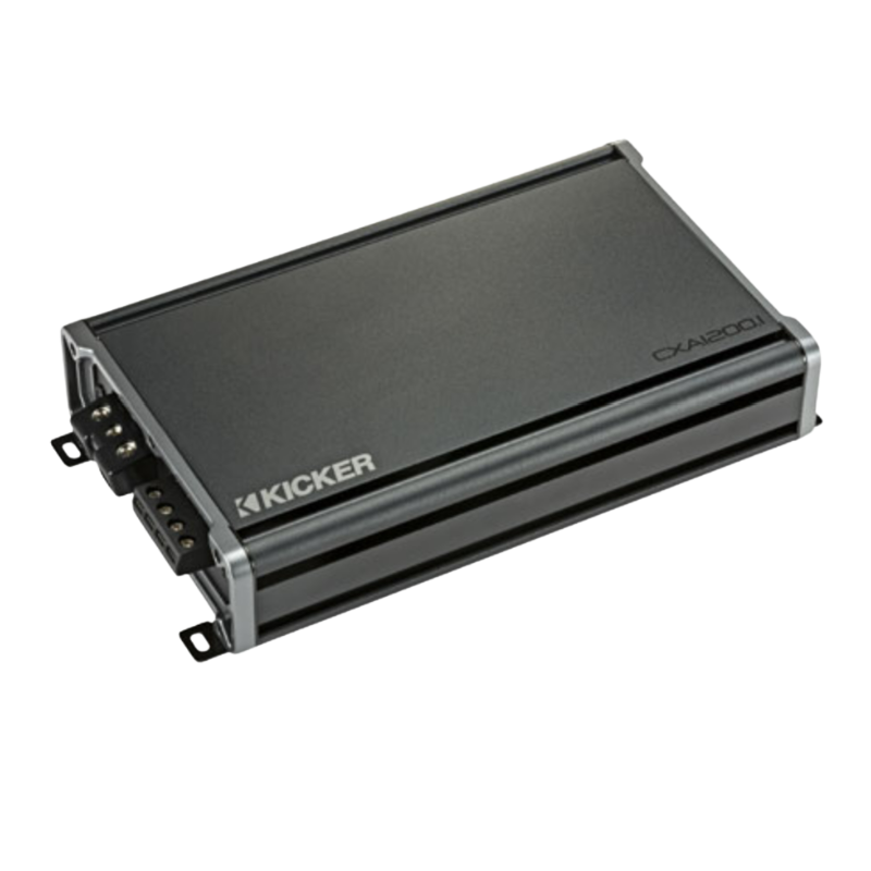 Kicker CXA12001 1200W Mono Class-D Subwoofer Amplifier front view.