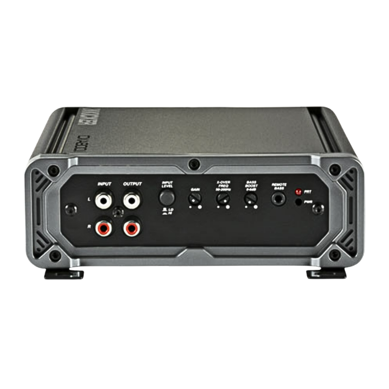 Rear panel of Kicker CXA800.1 showing all connection ports.