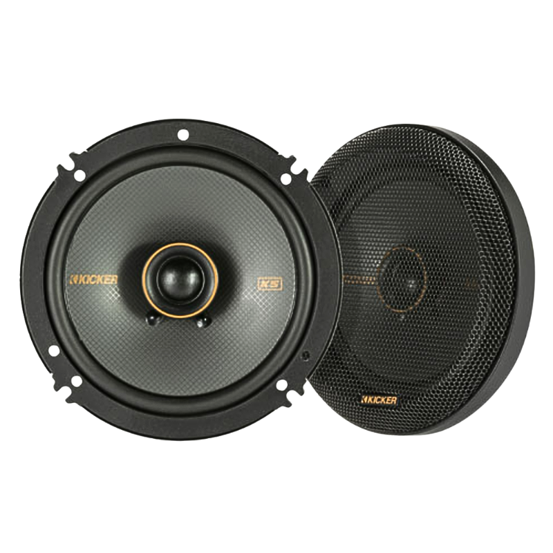 Kicker KSC650 6.5″ KS-Series coaxial speakers front facing.