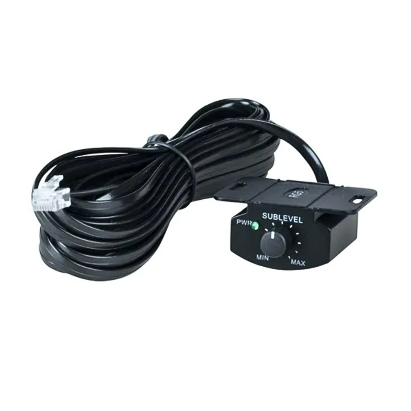 Memphis MJP750.1 remote bass knob with attached cable for in‑car level control.