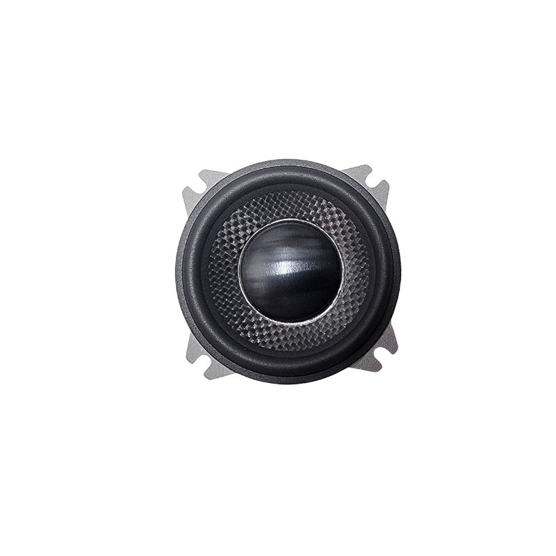Memphis MS25 2.5-inch carbon fiber midrange speaker front view showing cone and rubber surround.