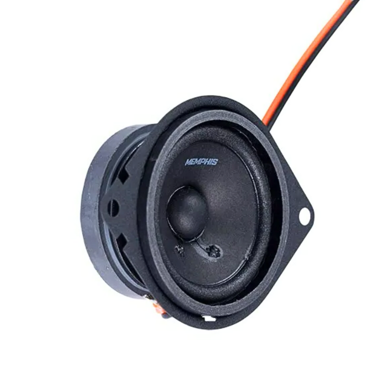 Memphis PRX27 compact midrange speaker angled top view highlighting cone and surround.