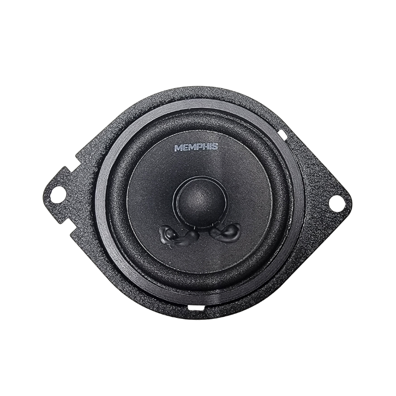 Black car speaker with 'Memphis' branding on a white background