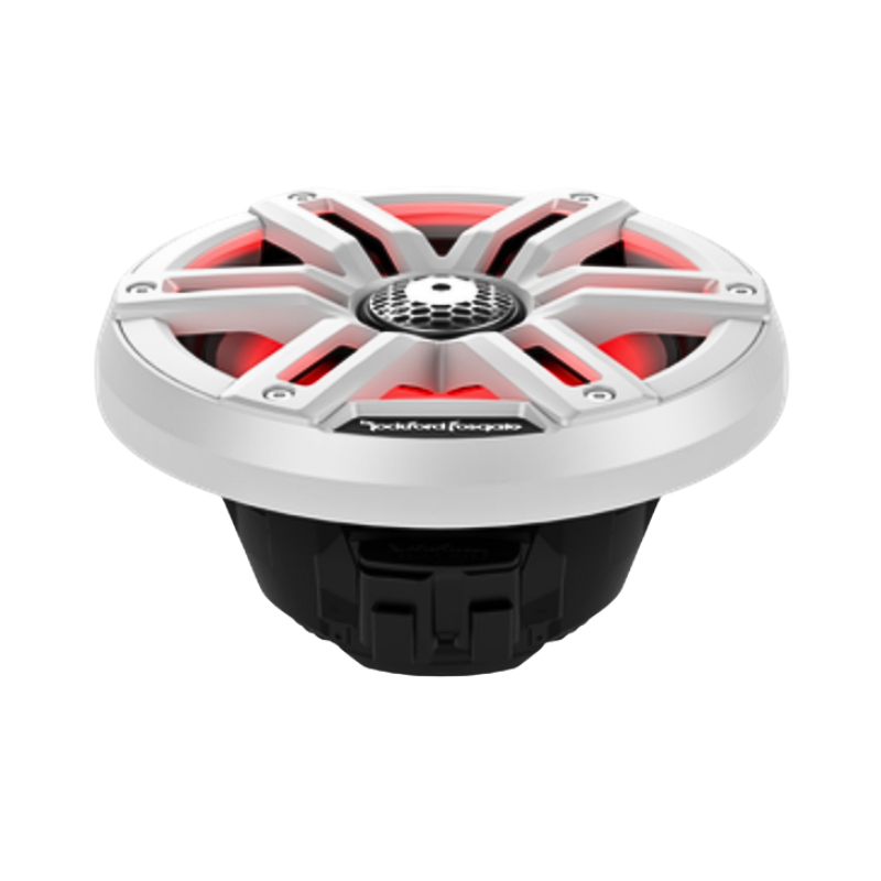 Side angle of M2‑65 White showing UV‑stable frame and mounting depth.