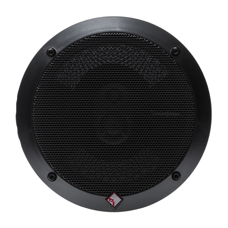 Rear view of Rockford Fosgate P1675 speaker showing FlexFit basket
