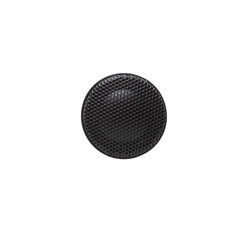 Angle view of Rockford T1650-S tweeter with included angled mounting ring