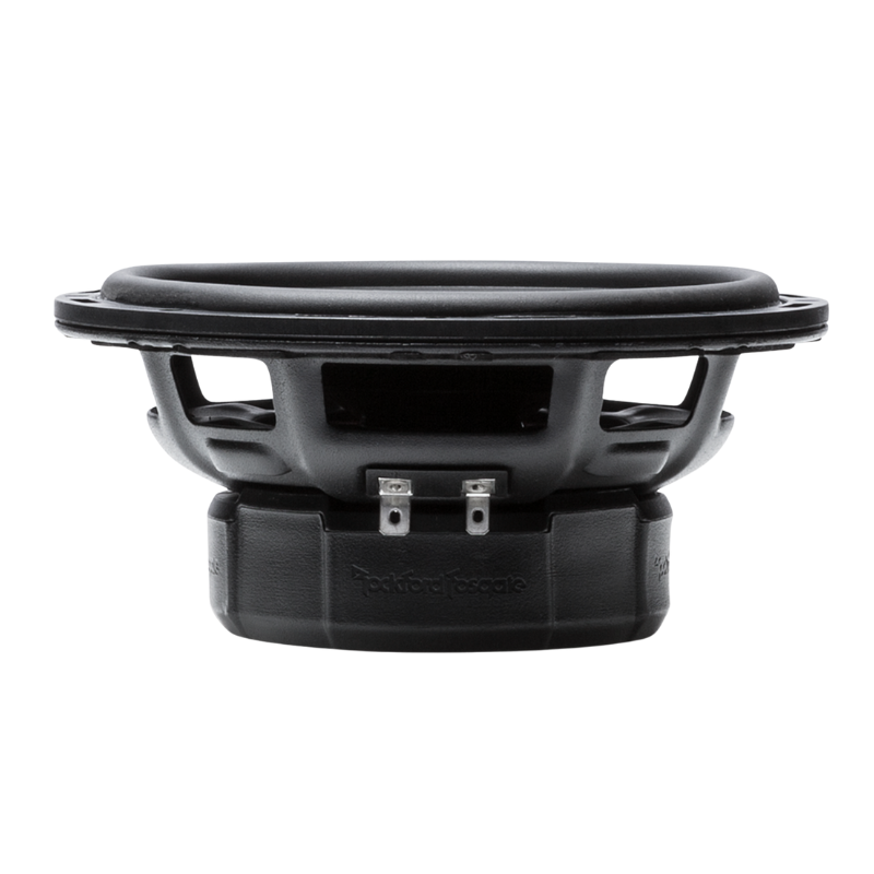 Side view of Rockford Fosgate 6.75 inch speaker with rubber surround