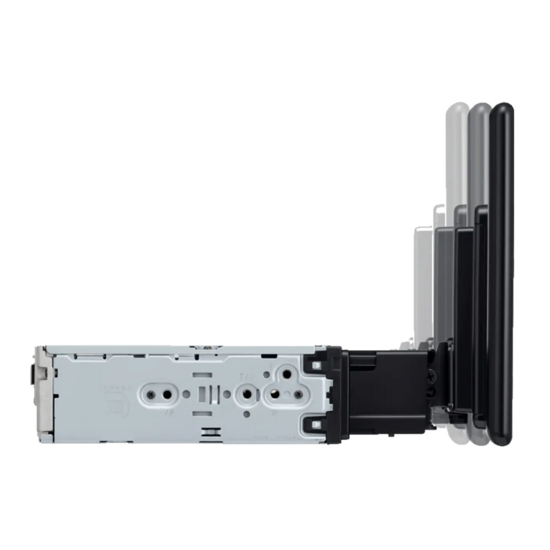 Side profile showing adjustable mount of XAV-9500ES.