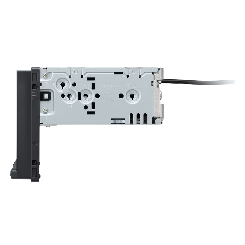 Side profile showing single-DIN depth of chassis.