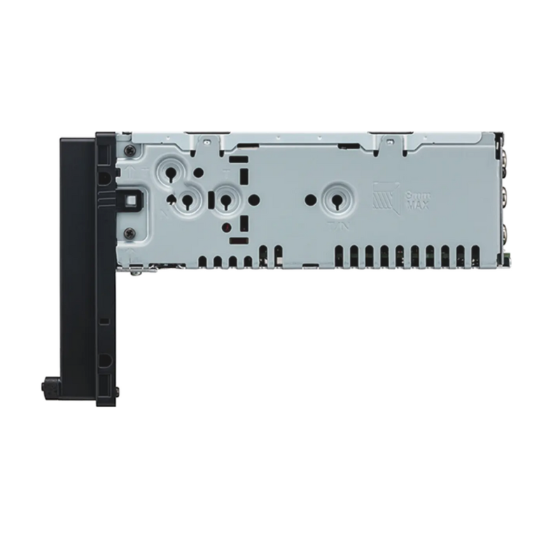Side angle view showing slim profile and mounting depth.
