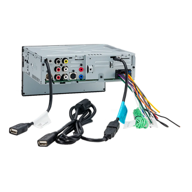 Rear of XAV-AX7000 showing dual USB and preamp connections.