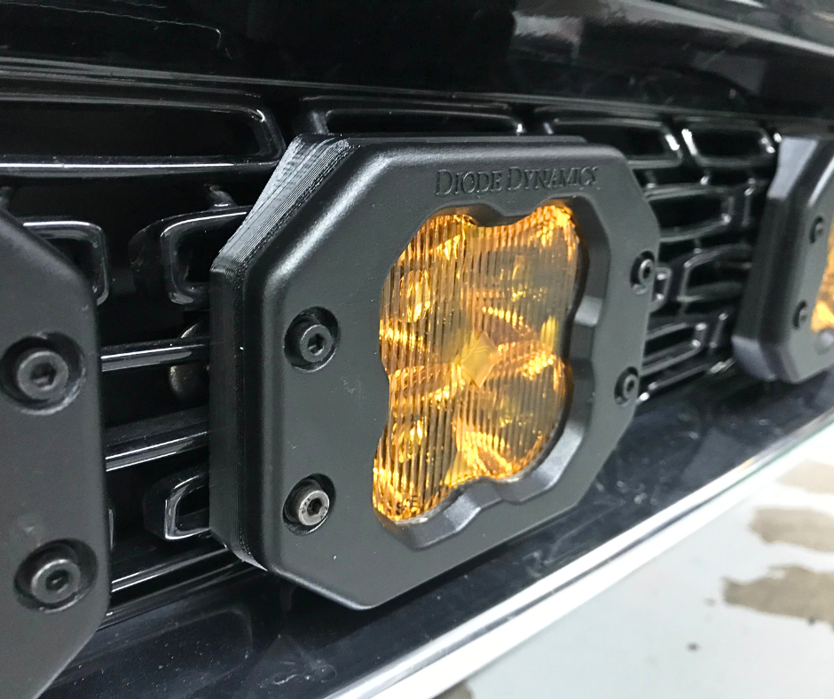 2022 Jeep Grand Wagoneer Off-Road Lighting Trim Rings – Compatible with Diode Dynamics SS3 Flush Mount Pods