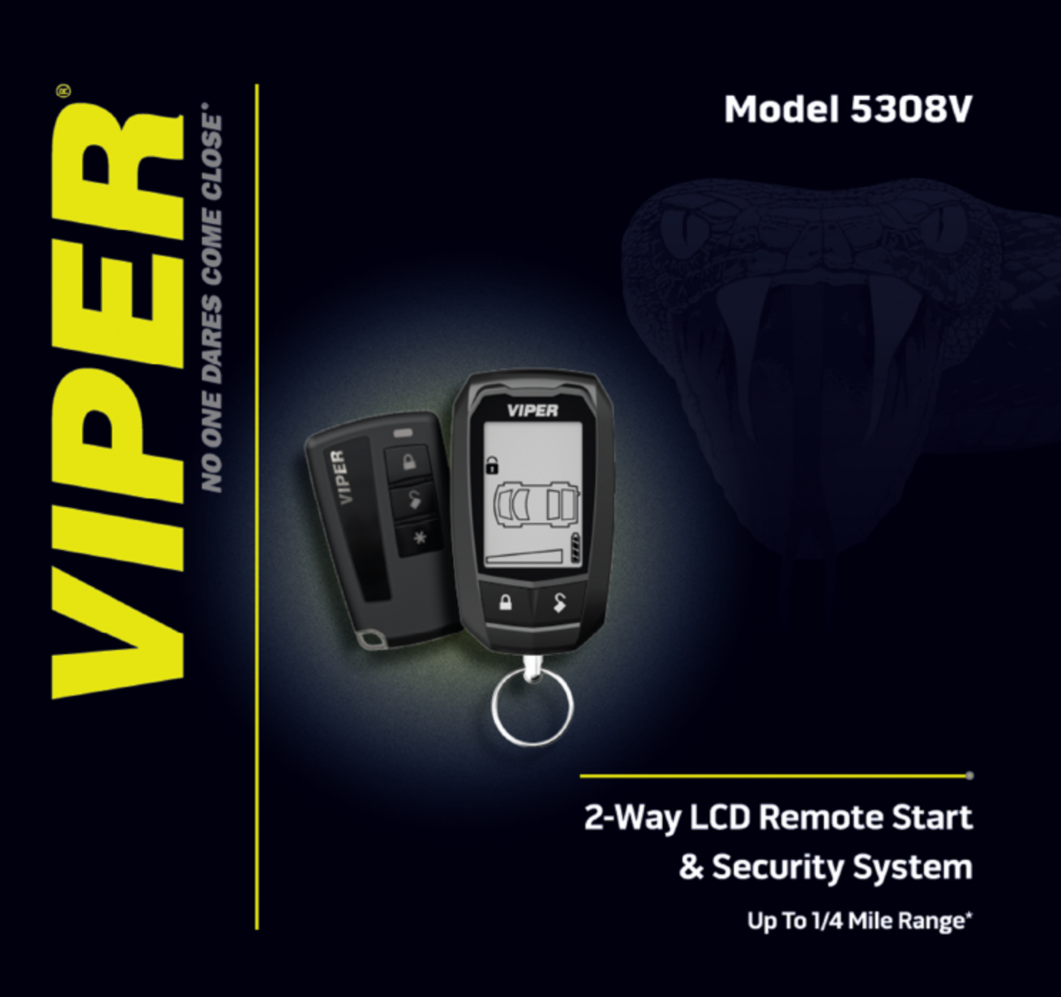 Viper 5308V full product packaging highlighting features and contents.