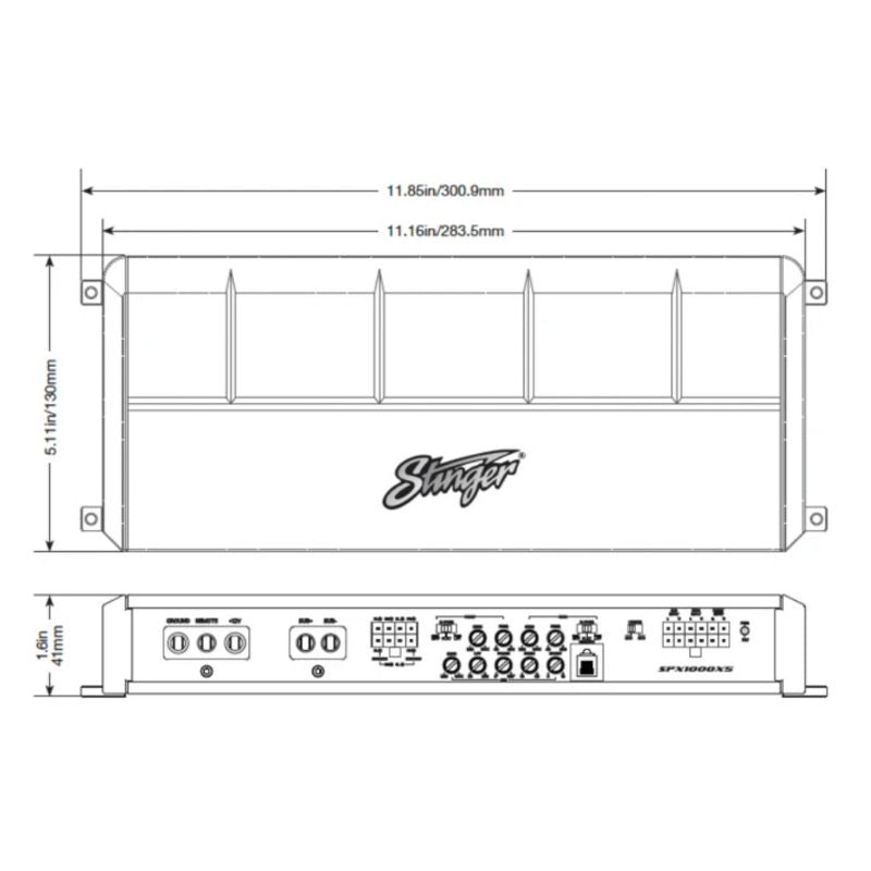 Weatherproof SPX1000X5 Marine Amplifier with Class D Power for High-Quality Sound.