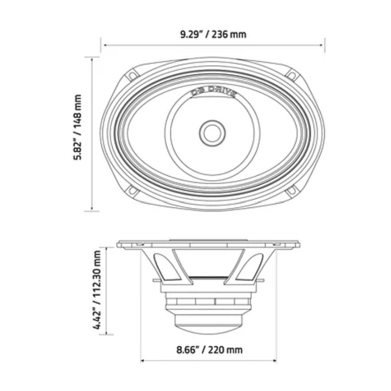Xpert EX69NCD 6x9″ 2-Way NEO Loudspeakers with Rear-Mounted Compressio