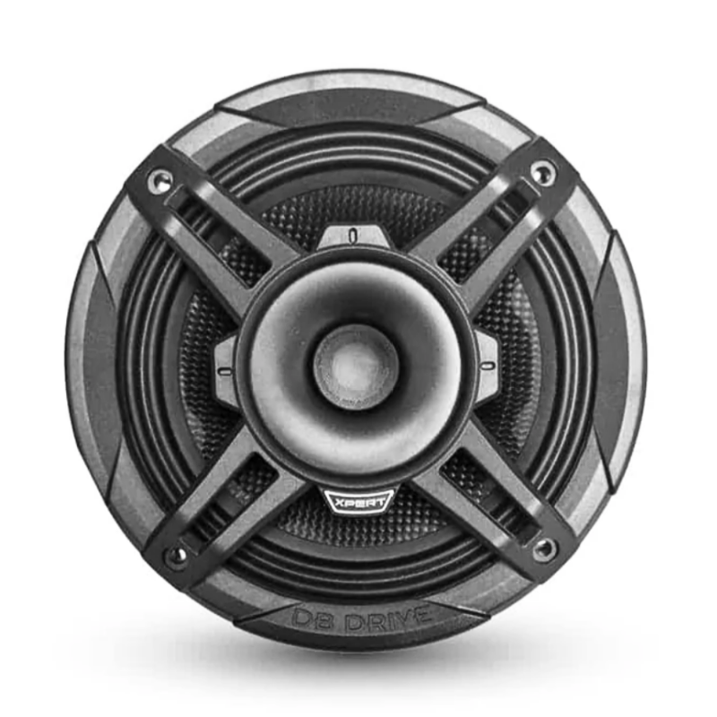 Xpert EX6NCD-CF 6.5-inch carbon fiber loudspeaker front view with protective grille removed.